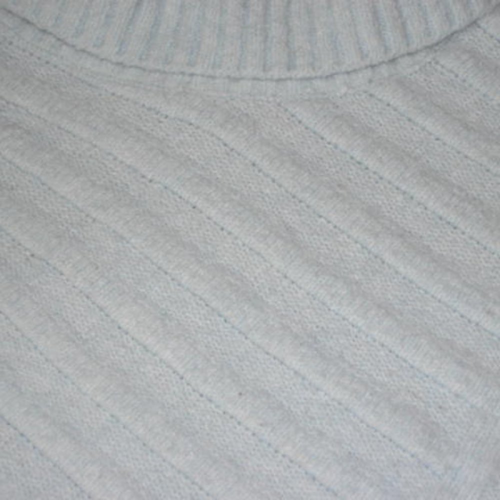 Chicos Poncho Great Condition M Blue Turtleneck Cozy Textured Pullover Sweater - Picture 9 of 11